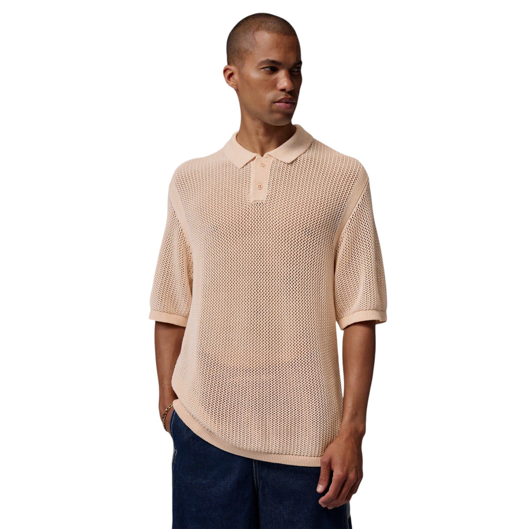 Jordan Men's Flight Short Sleeve Knit Polo - Beige - BEIGE
